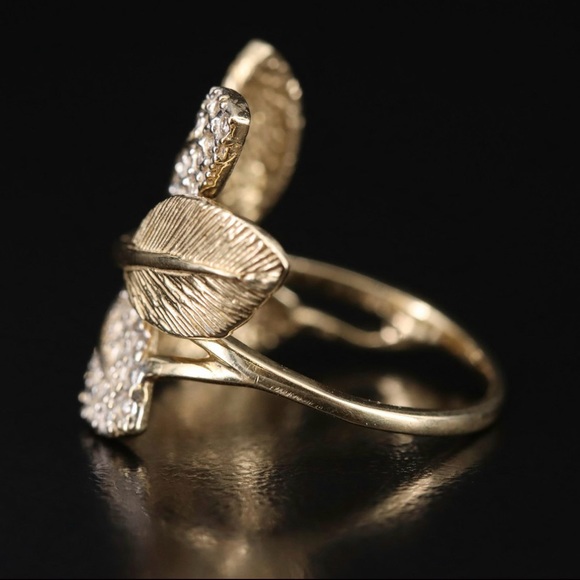 Adi Paz 14K Yellow Gold 0.17 CTW Diamond Foliate Ring - Picture 4 of 9